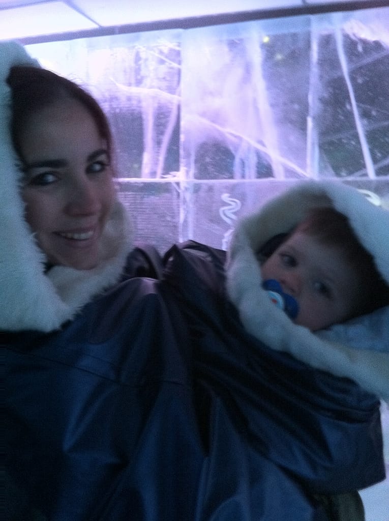 Travelling with babies and toddlers - Evan loved the Ice Bar in Oslo