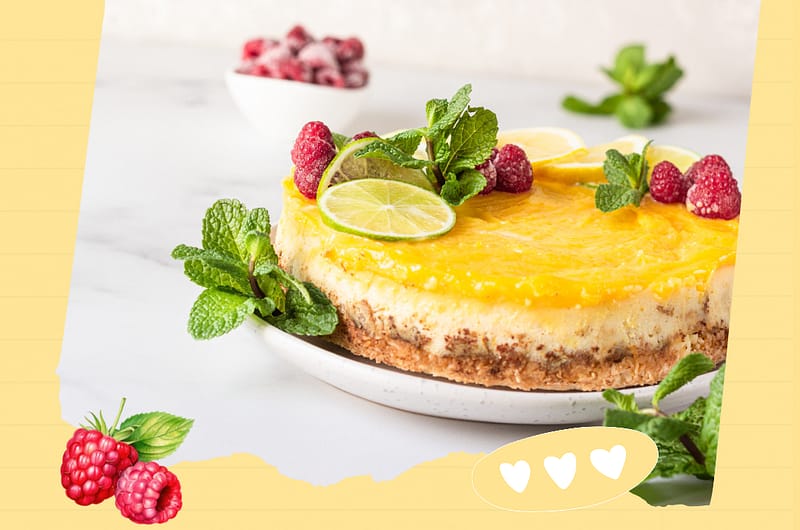 Lemon Curd and Raspberry Cheesecake for Two